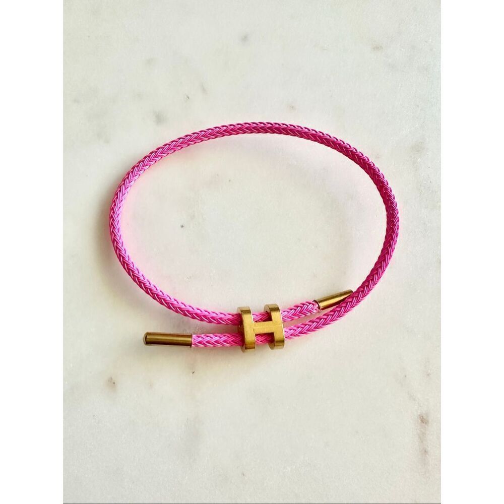 Hot pink H logo rope bracelet